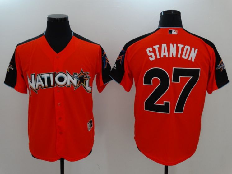 2017 MLB All-Star Washington Nationals #27 Stanton Orange Jerseys